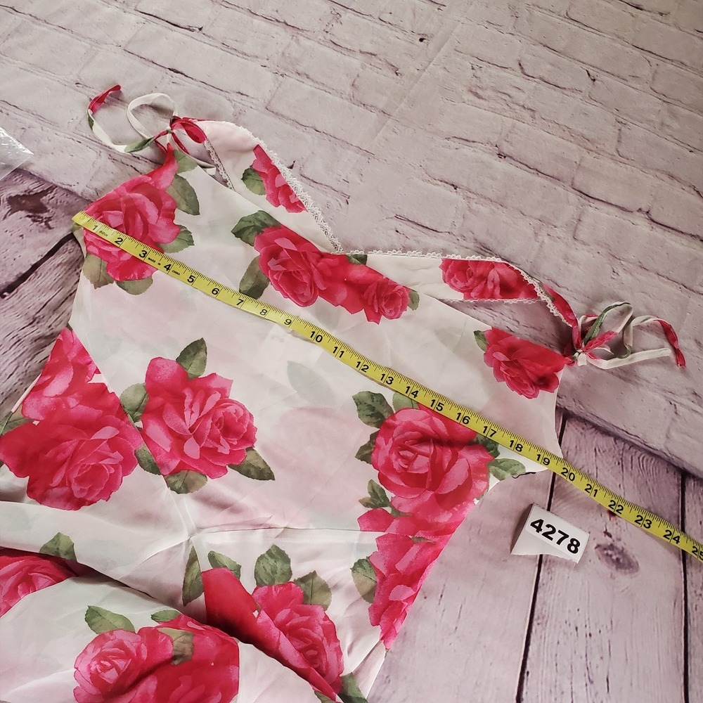 Betsy Johnson X Forever 21 Floral Rose Maxi Dress White Pink Cowl Neck Fairy Sm - Picture 9 of 11